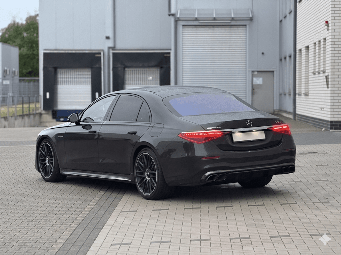 Mercedes S63 AMG – Heckansicht schräg